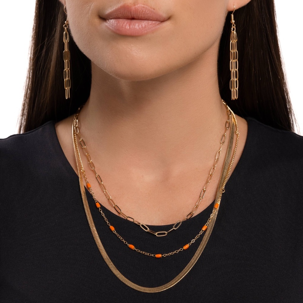 Mismatched Magic Orange Necklace #4380